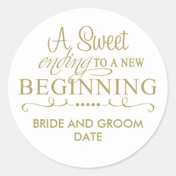 Wedding Favor Sticker A Sweet Ending by SimplySweetParties at Zazzle