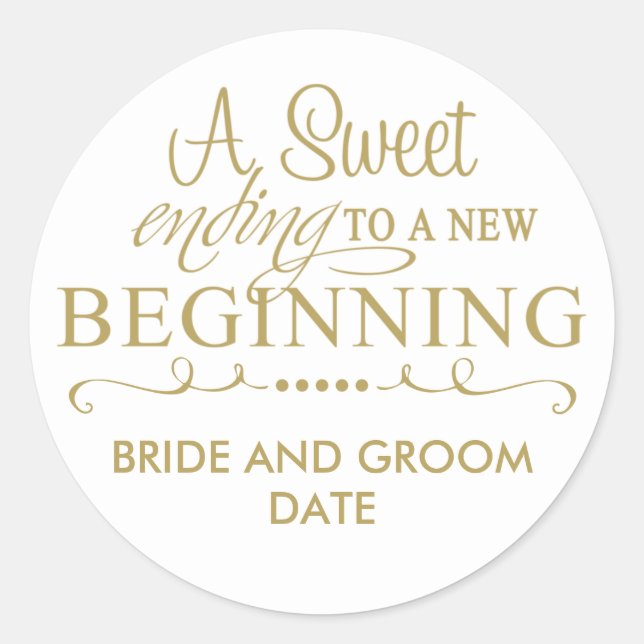 WEDDING FAVOR STICKER A Sweet Ending (Front)