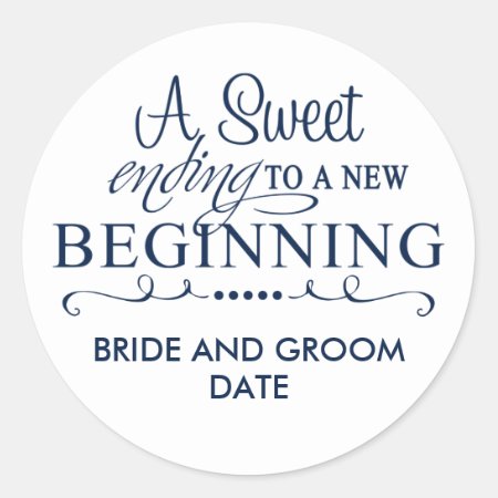 Wedding Favor Sticker A Sweet Ending