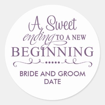Wedding Favor Sticker A Sweet Ending by SimplySweetParties at Zazzle