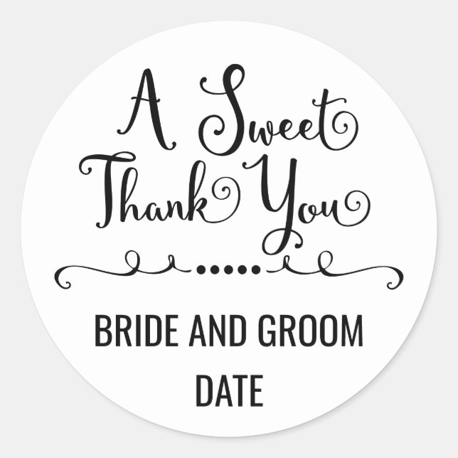 WEDDING FAVOR STICKER | A Sweet Thank You (Front)