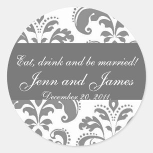Wedding Favor Sticker Eat, Drink, and be Married