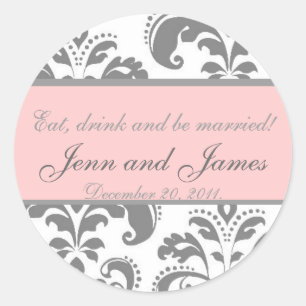 Wedding Favor Sticker Eat, Drink, and be Married