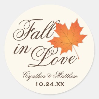 Wedding Favor Sticker | Fall in Love Theme