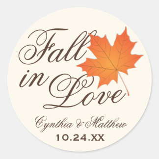 Wedding Favor Sticker | Fall in Love Theme