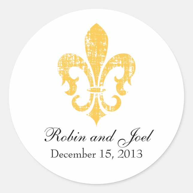 Wedding Favor Sticker | New Orleans | Gold (Front)