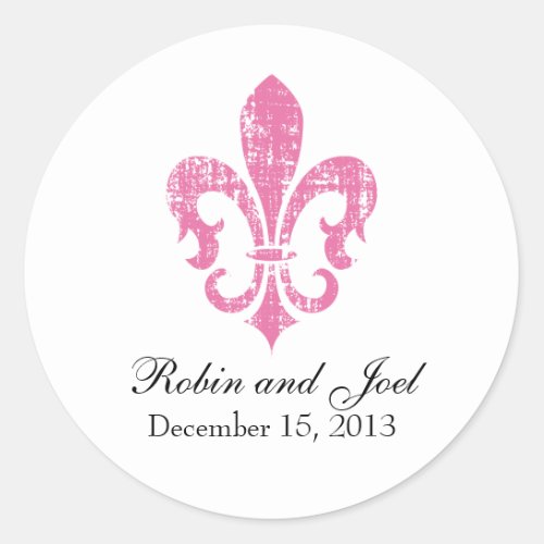 Wedding Favor Sticker  New Orleans  Pink