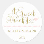 Wedding Favor Sticker Phrase &quot;a Sweet Thank You&quot; at Zazzle