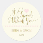 Wedding Favor Sticker Sweet Thank You. at Zazzle