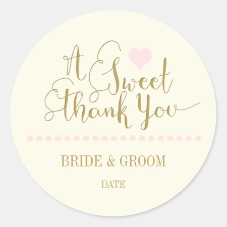 Wedding Favor Sticker Sweet Thank You.