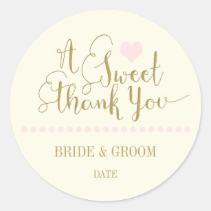 Tags Thank You Wedding Stickers Labels Zazzle Wedding Favor Sticker Sweet Thank You