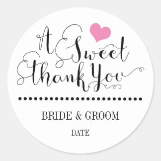 WEDDING FAVOR STICKER Sweet thank you.