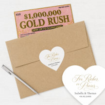 Wedding Favor Stickers For Richer or Poorer Heart