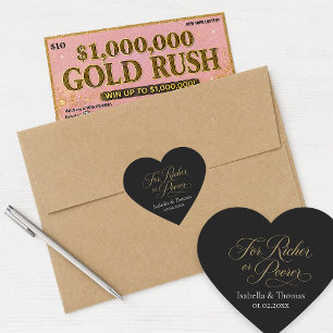 Wedding Favor Stickers For Richer or Poorer Heart