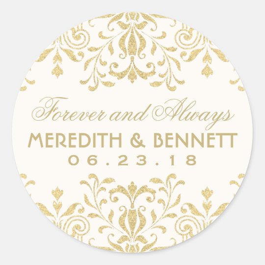 Shop Wedding Favor Stickers | Gold Vintage Glamour created by Plush_Paper. Personalize it with photos & text or purchase as is!