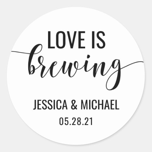 Wedding Favor Stickers Love is Brewing Sticker