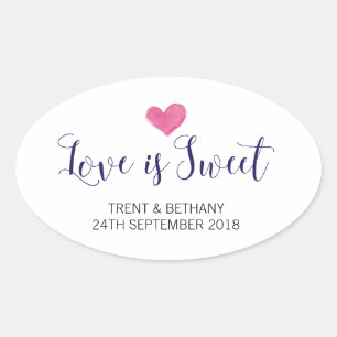 Wedding Favor Stickers Love is Sweet