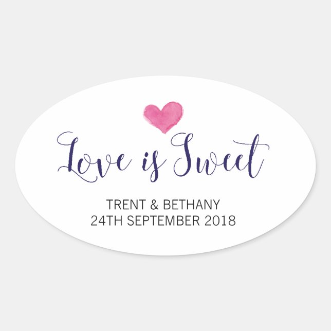 Wedding Favor Stickers Love is Sweet (Front)