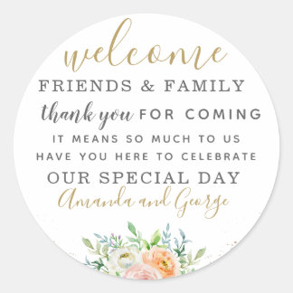 Wedding favor stickers personalized thank you