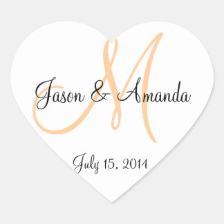 Wedding Favor Stickers with Monogram and Names
