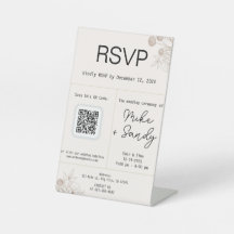 Wedding Favor Table Sign, QR Code RSVP Sign