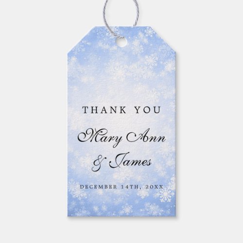 Wedding Favor Tag Blue Winter Wonderland