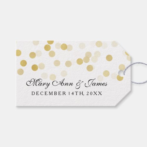 Wedding Favor Tag Faux Gold Foil Glitter Lights