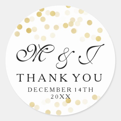 Wedding Favor Tag Faux Gold Foil Glitter Lights