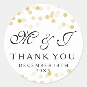 Wedding Favor Tag Faux Gold Foil Glitter Lights