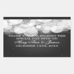 Wedding Favor Tag Glow & Sparkle Black