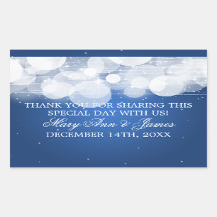 Wedding Favor Tag Glow & Sparkle Blue