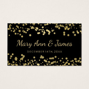 Wedding Favor Tag Gold Foil Confetti