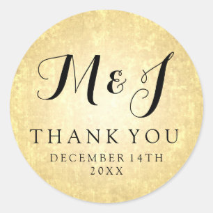 Wedding Favor Tag Gold Foil Look Stars Confetti