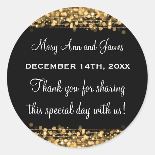 Wedding Favor Tag Magic Party Sparkles Gold