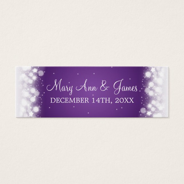 Wedding Favor Tag Magic Sparkle Purple (Front)