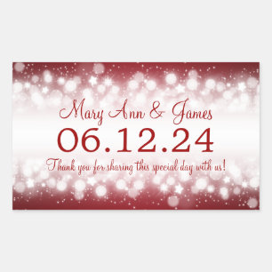 Wedding Favor Tag Magic Sparkle Red