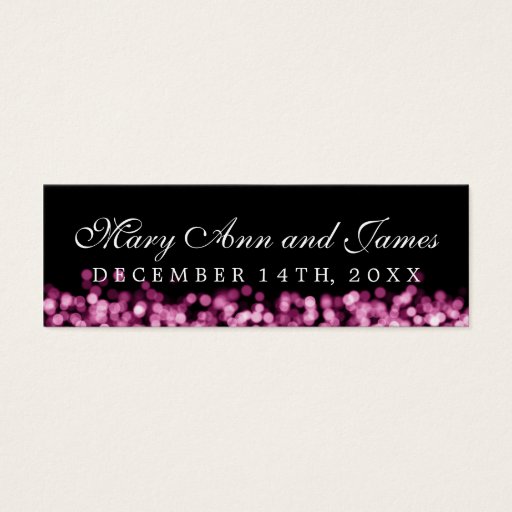 Customizable Wedding Favor Tag Pink Lights Business Card Template