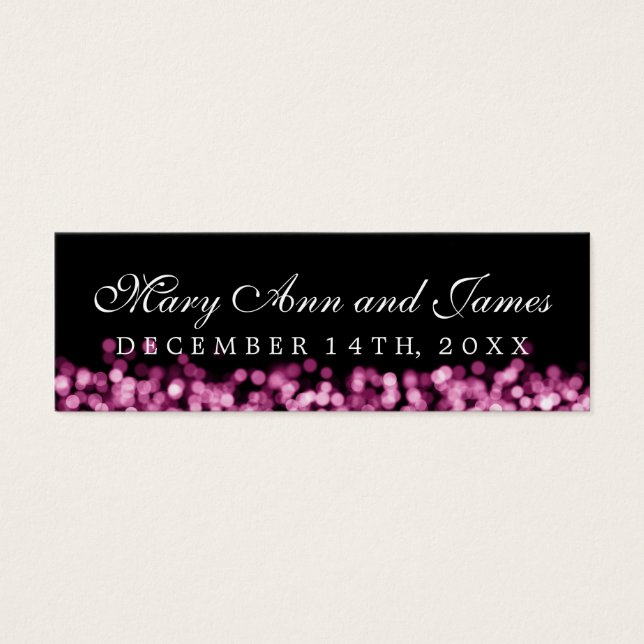 Wedding Favor Tag Pink Lights (Front)