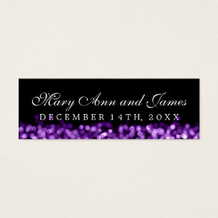 Wedding Favor Tag Purple Lights
