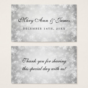 Wedding Favor Tag Silver Winter Wonderland