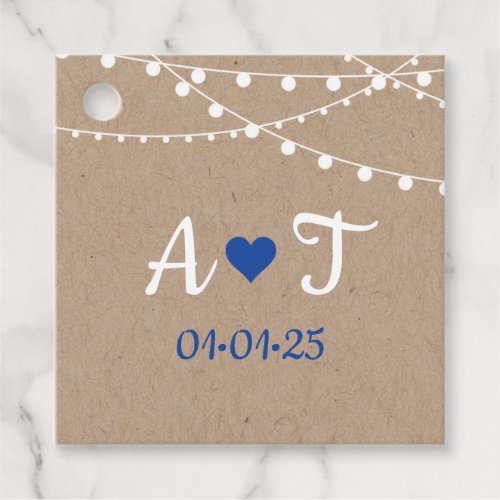 Wedding Favor Tag _ small plane and light garland 