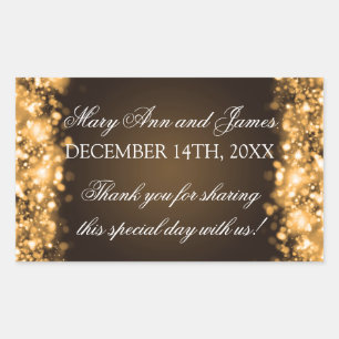 Wedding Favor Tag Sparkling Lights Gold