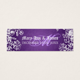 Wedding Favor Tag Victorian Flourish Purple