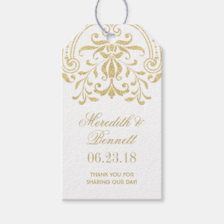Wedding Favor Tags | Gold Vintage Glamour