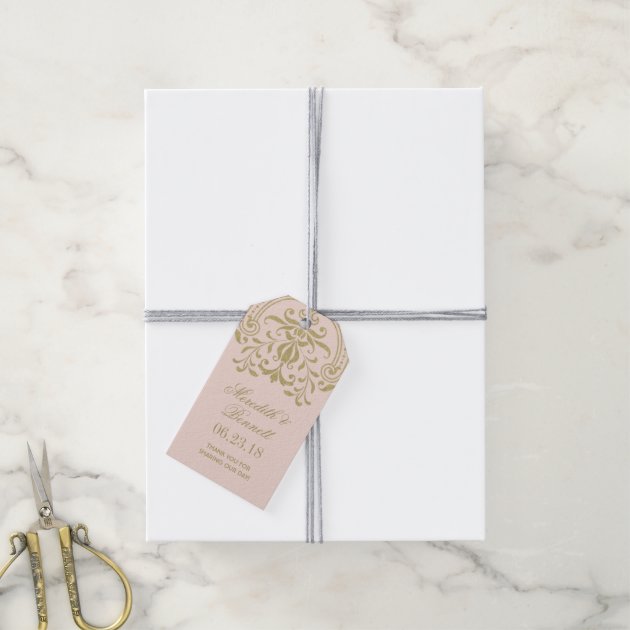 Wedding Favor Tags | Gold Vintage Glamour