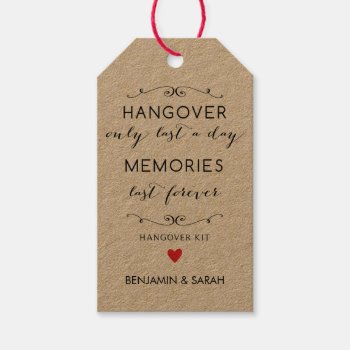 Wedding Favor Tags / Hangover Kit Tags by ApplePaperie at Zazzle