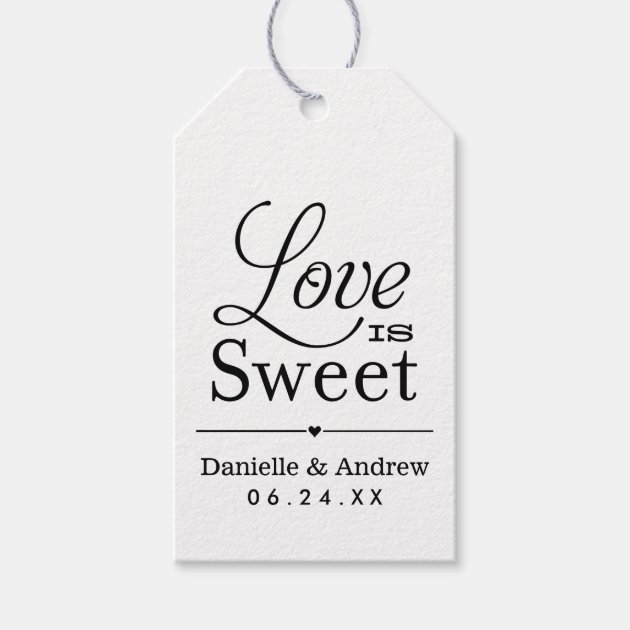 Wedding Favor Tags | Love Is Sweet - Black