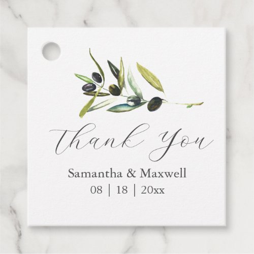 Wedding Favor Tags Simple Olive Branch