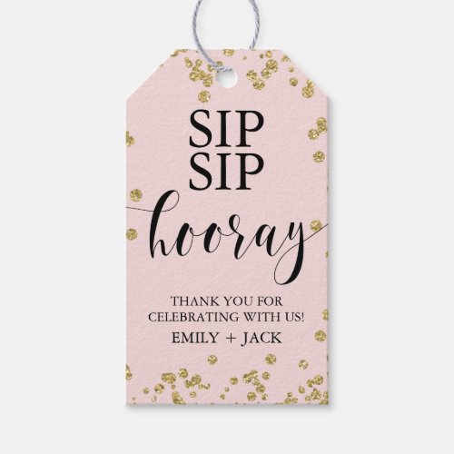 Wedding Favor Tags Sip Sip Hooray Wine Gift Tags