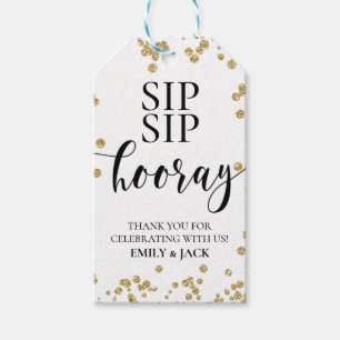 Wedding Favor Tags, Sip sip Hooray Wine Tags
